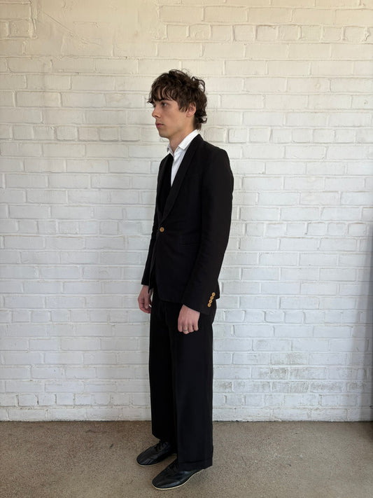 Dries Van Noten 3-Piece Cotton Shawl Collar Suit