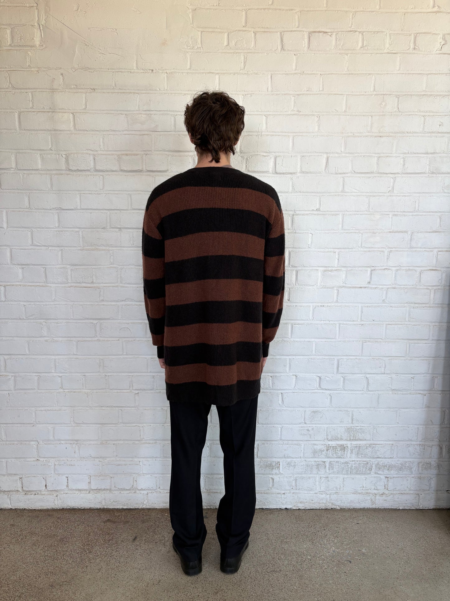 Number Nine 2007 Wool Blend Stripped Cardigan