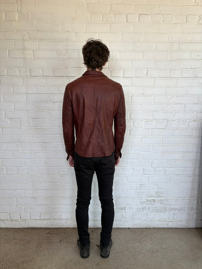 Carpe Diem A/W 2002 Red Leather Shirt with 925 Silver Buttons