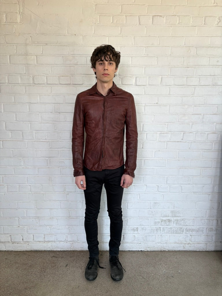 Carpe Diem A/W 2002 Red Leather Shirt with 925 Silver Buttons