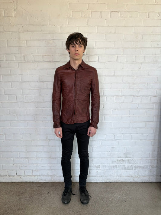 Carpe Diem A/W 2002 Red Leather Shirt with 925 Silver Buttons