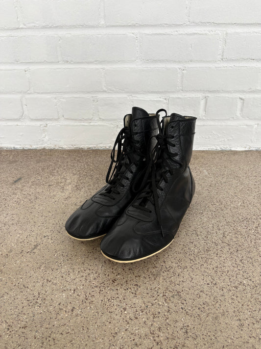 Y's Vintage Leather Boxing Sneakers