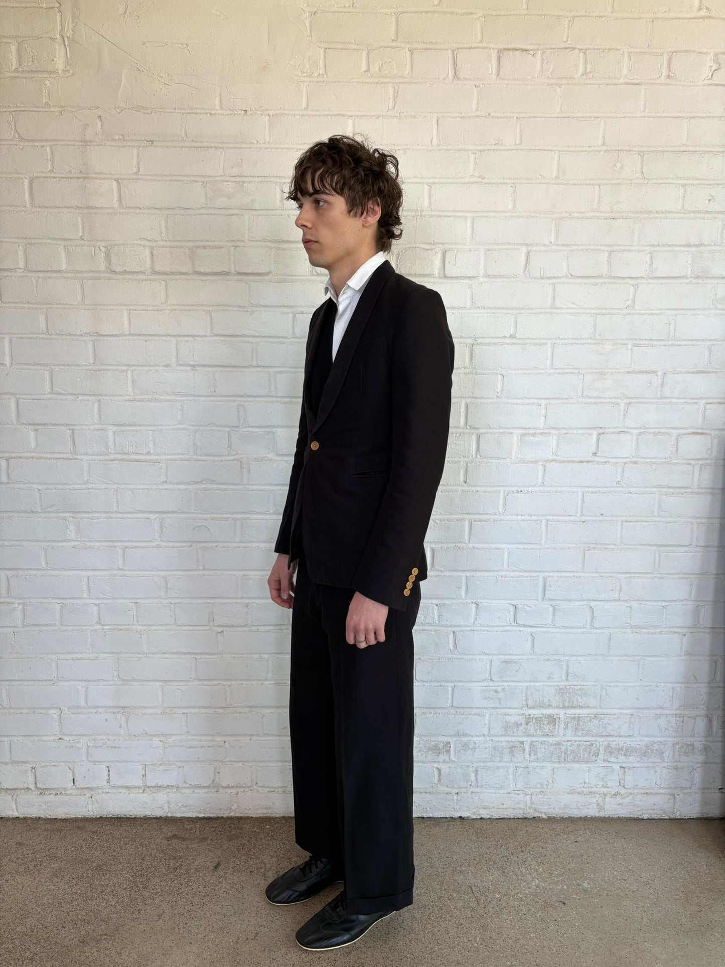Dries Van Noten 3-Piece Cotton Shawl Collar Suit