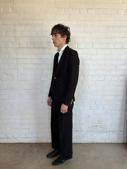 Dries Van Noten 3-Piece Cotton Shawl Collar Suit