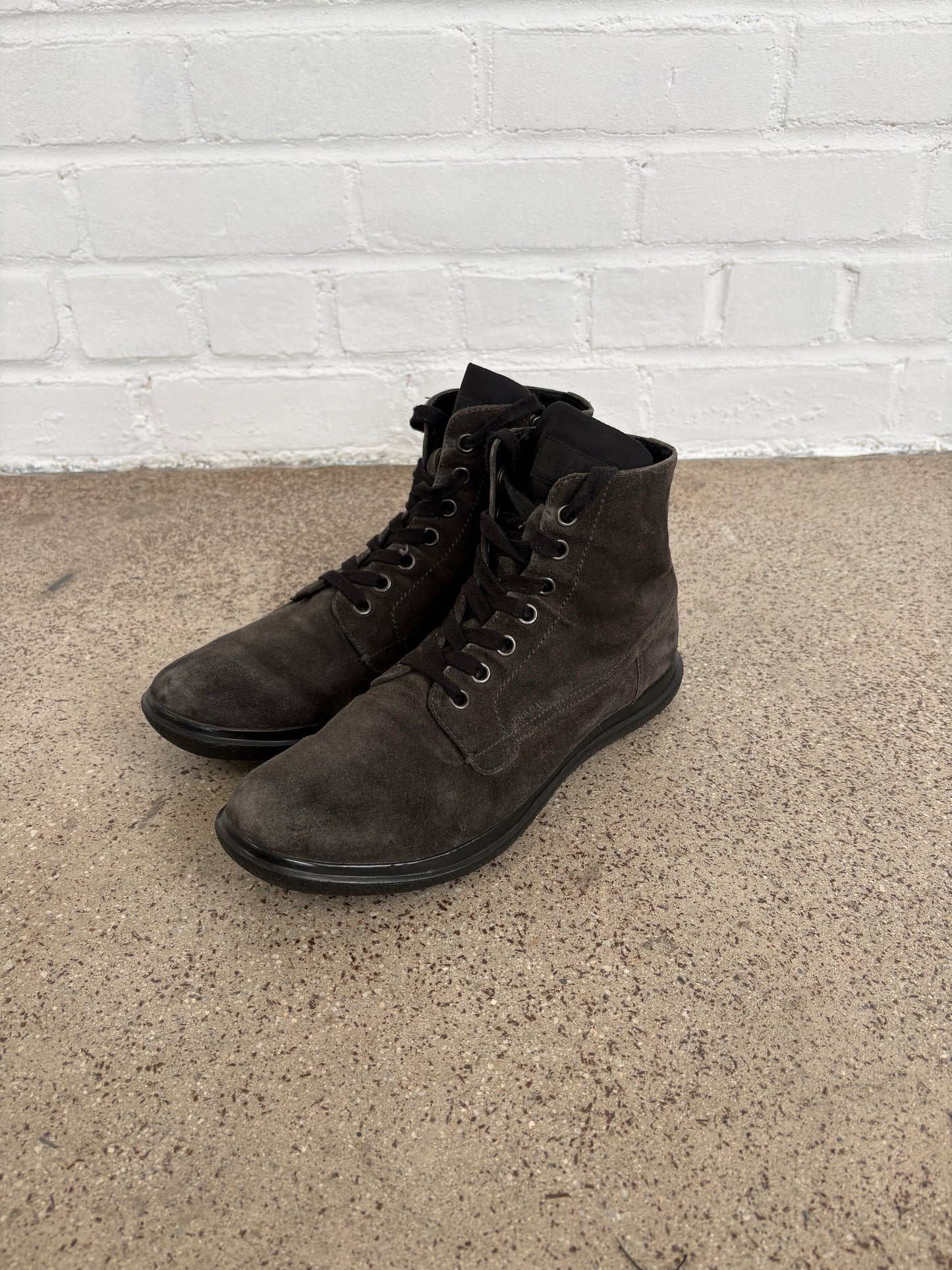 Prada Suede Zip Up Sneakers