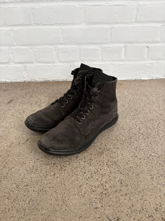 Prada Suede Zip Up Sneakers
