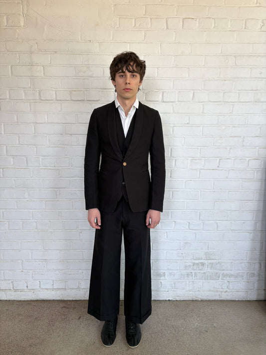 Dries Van Noten 3-Piece Cotton Shawl Collar Suit