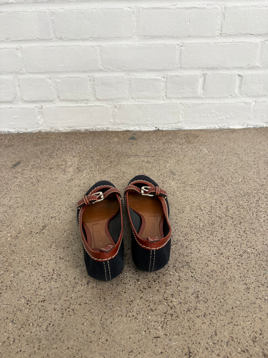 Chloé Canvas and Leather Flats