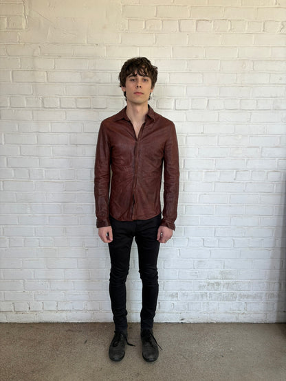 Carpe Diem A/W 2002 Red Leather Shirt with 925 Silver Buttons