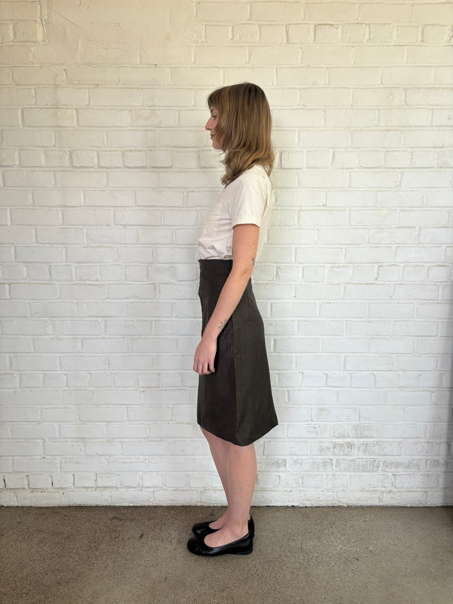 Anne Valerie Hash Buttoned Midi Skirt