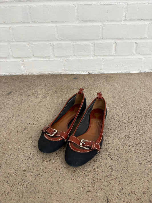 Chloé Canvas and Leather Flats