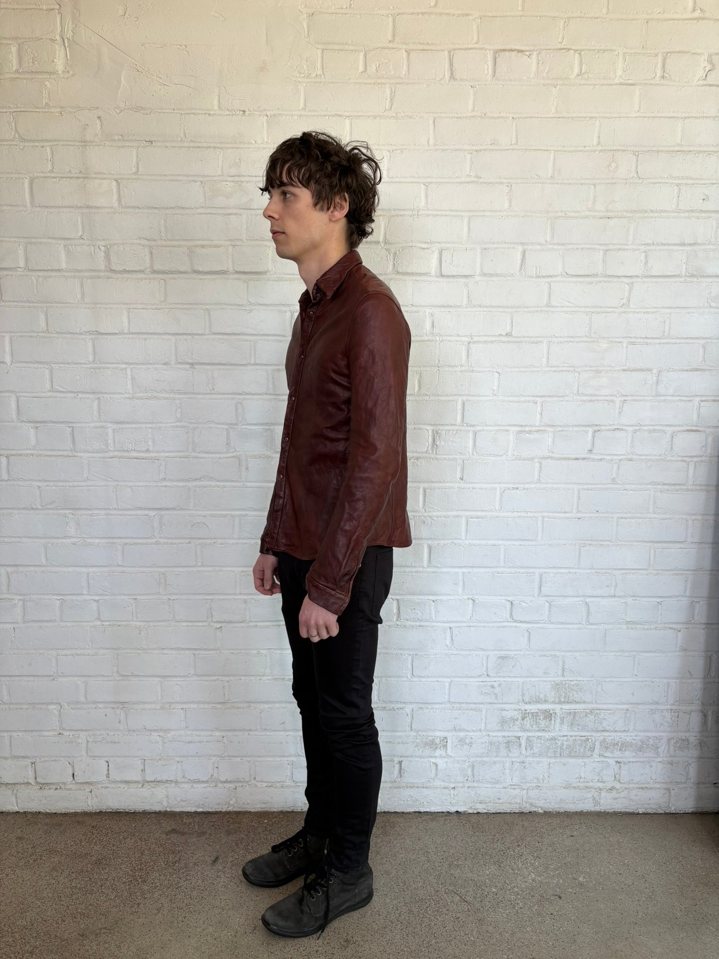Carpe Diem A/W 2002 Red Leather Shirt with 925 Silver Buttons