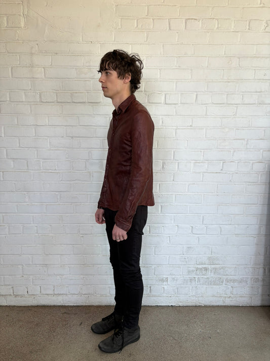 Carpe Diem A/W 2002 Red Leather Shirt with 925 Silver Buttons