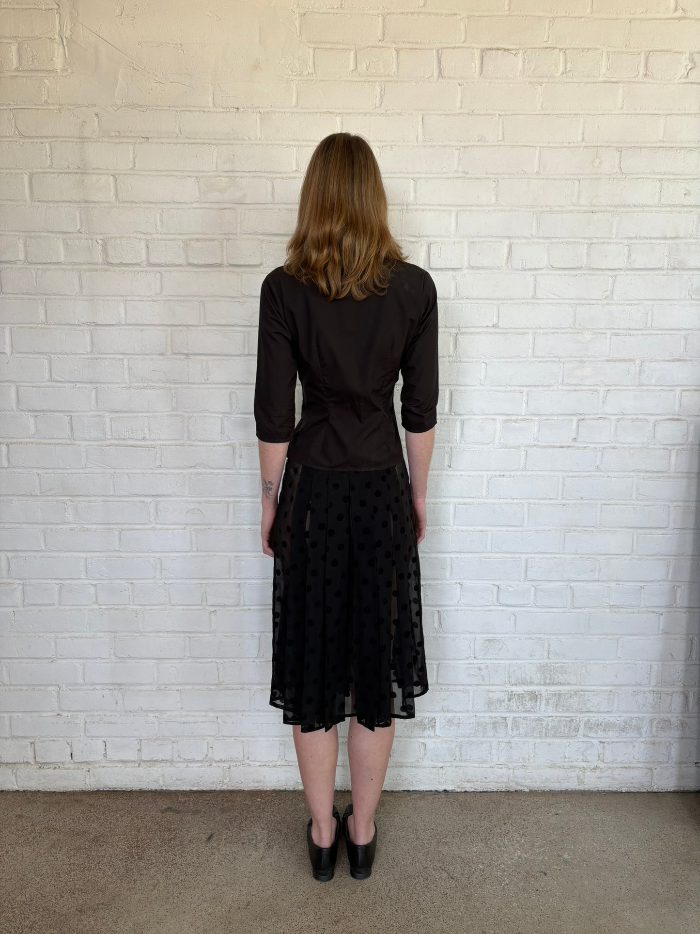 Agnés B Polka Dot Midi Skirt