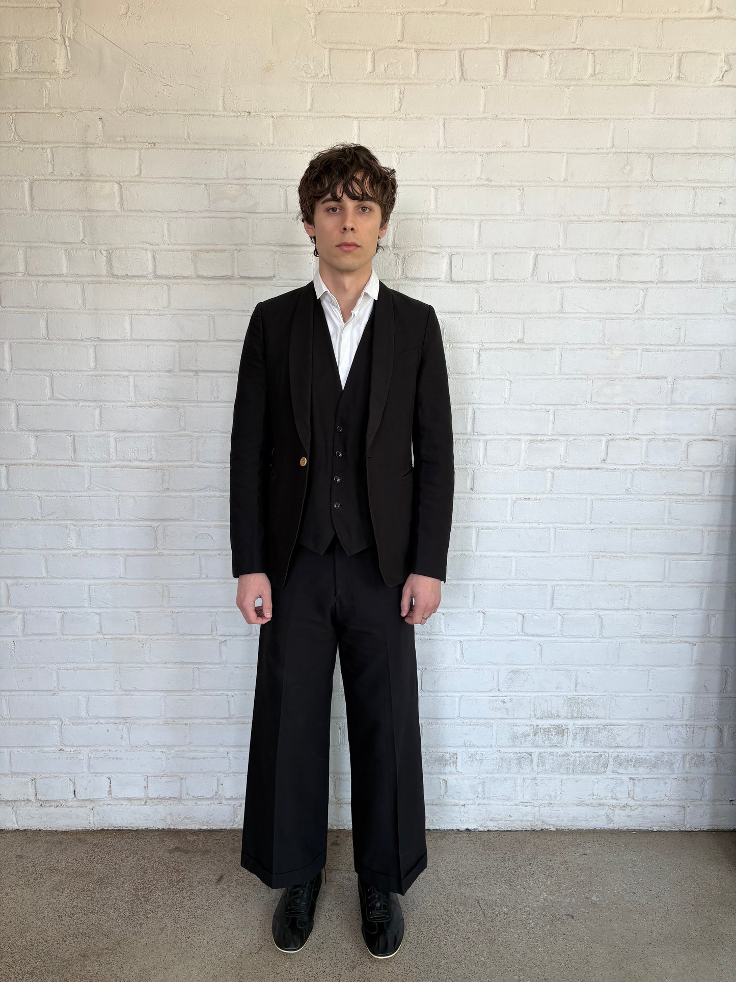 Dries Van Noten 3-Piece Cotton Shawl Collar Suit