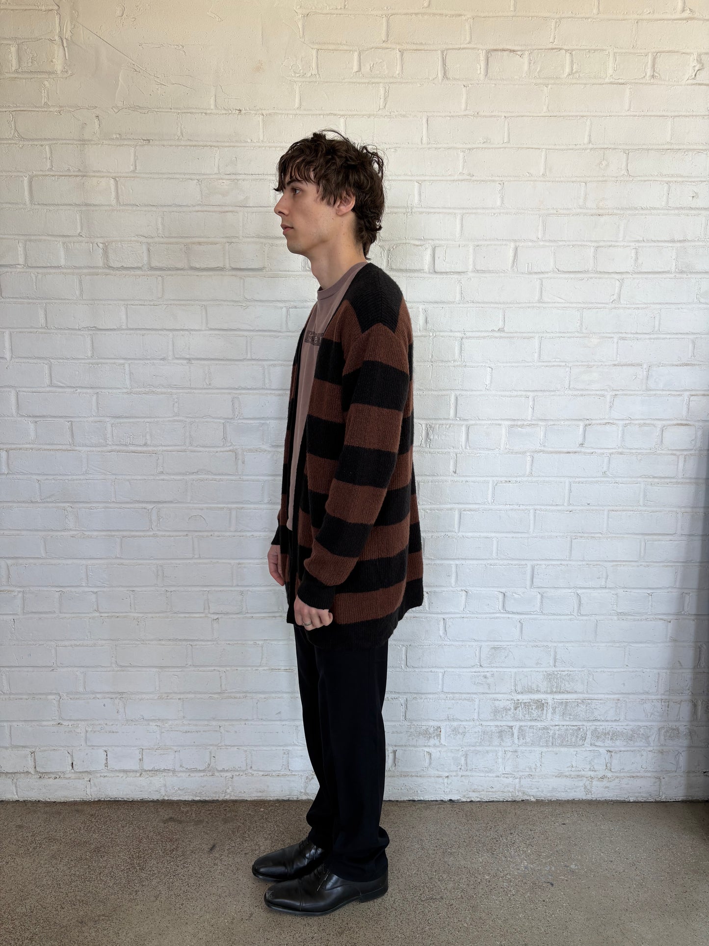 Number Nine 2007 Wool Blend Stripped Cardigan
