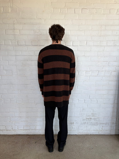 Number Nine 2007 Wool Blend Stripped Cardigan