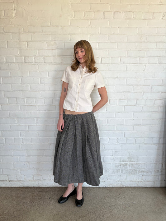 BLACK Comme des Garçons Wool Houndstooth Skirt
