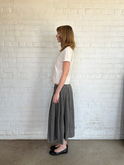 BLACK Comme des Garçons Wool Houndstooth Skirt