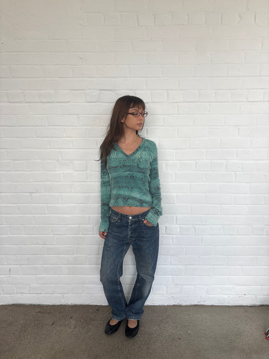 Just Cavalli 90's Wool Snake Print Sweater